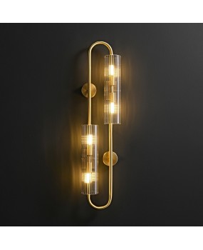 Designer recommends all copper bedroom wall lamp, retro, post-modern, creative, grand, living room sofa, background wall lamp