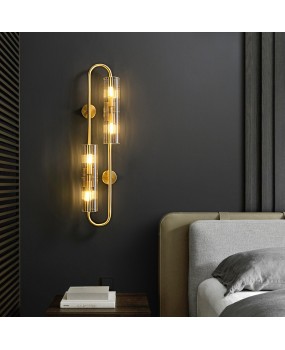 Designer recommends all copper bedroom wall lamp, retro, post-modern, creative, grand, living room sofa, background wall lamp
