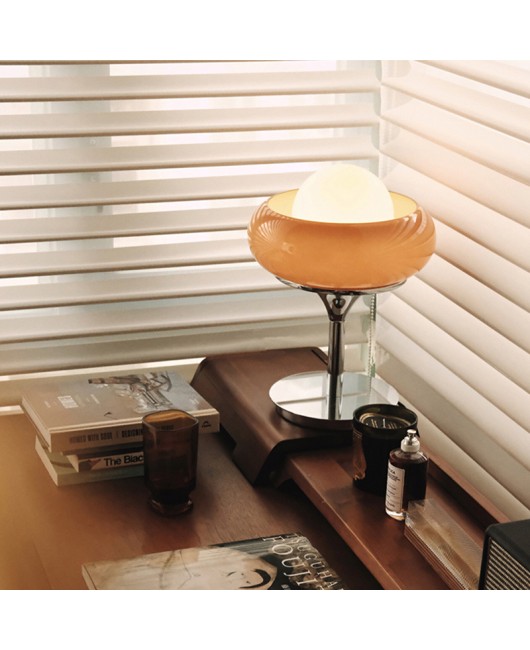 Danish bedroom bedside egg tart table lamp Bauhaus designer retro antique style decoration creative light luxury floor lamp
