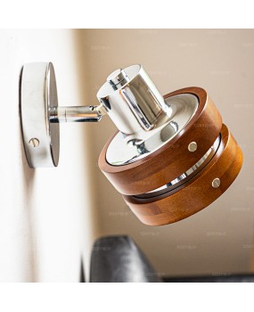 2023 New Vintage Solid Wood Walnut Color Small Wall Light Wabi Sabi Style Bedroom Bedhead Reading Light Japanese Wall Light