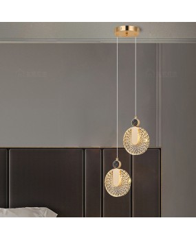 Bedhead pendant light, modern and simple Nordic light luxury internet famous long line minimalist living room background wall shell bedroom small pendant light