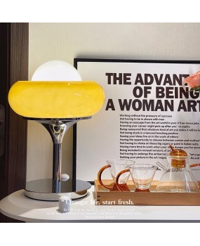 Danish bedroom bedside egg tart table lamp Bauhaus designer retro antique style decoration creative light luxury floor lamp