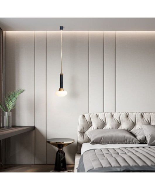Postmodern creative glass bedside pendant light, simple bar counter designer, personalized dining room living room pendant light