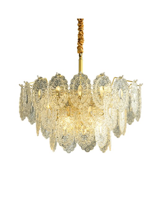 All copper light luxury living room lamp, simple modern dining room lamp, designer's creative personality bedroom lamp, glass villa pendant lamp