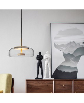 Postmodern bowl shaped glass chandelier creative restaurant bedroom bedside small chandelier model tenant living room light luxury lighting fixtures