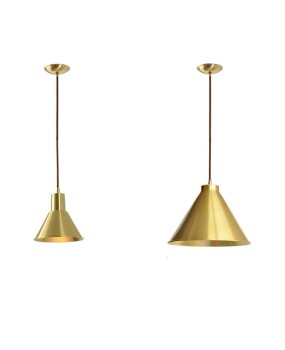 Brass single head pendant light Nordic all copper post-modern minimalist living room pendant light retro creative cross pendant light