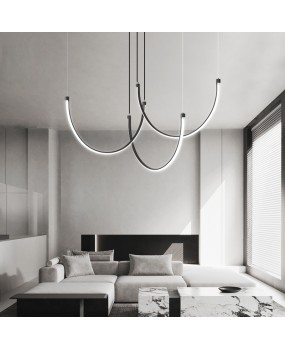 All copper living room pendant light, luxurious, atmospheric, creative, modern, minimalist, Italian, minimalist, Nordic full spectrum lighting fixtures