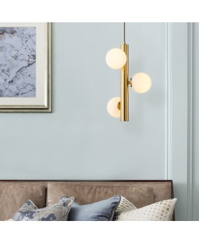 Nordic minimalist postmodern dining room bedroom bedside lamp creative personality glass spherical lampshade magic bean pendant light