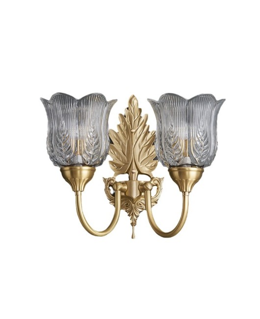 American style light luxury all copper wall lamp staircase modern creative bedroom background wall lamp retro French living room atmospheric wall lamp