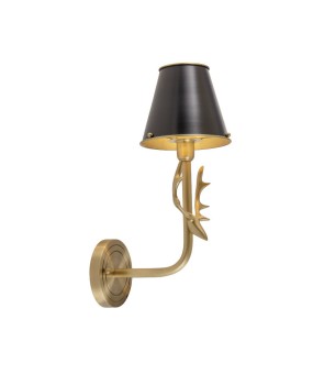 American wall lamp, simple retro all copper lamp, postmodern living room background wall, black creative lamp, bedroom bedside lamp