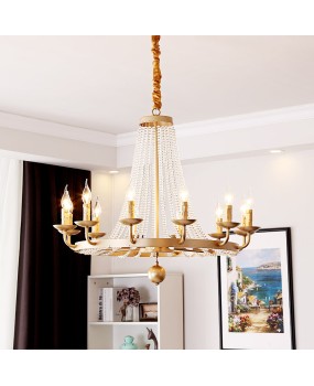American crystal chandelier, living room bedroom dining room lighting, romantic and warm French European household crystal decorative lamp