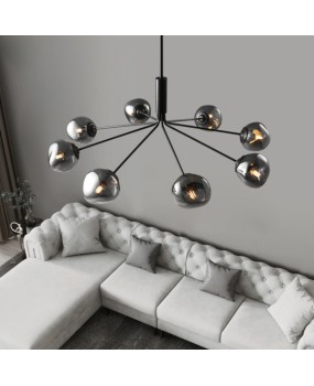 All copper living room pendant light 2023 new 8-head modern minimalist Nordic restaurant light atmospheric magic bean bedroom master light
