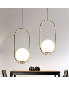 Nordic modern minimalist glass chandelier study bedroom bedside lamp designer model room oval foreign trade lighting fixture