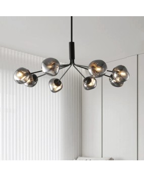 All copper living room pendant light 2023 new 8-head modern minimalist Nordic restaurant light atmospheric magic bean bedroom master light