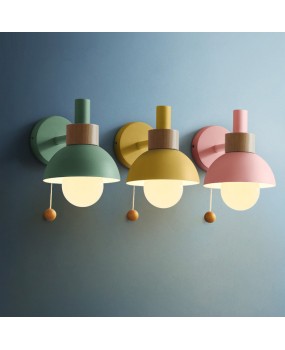 Factory direct sales lights, living room entrance hallway lights, Nordic minimalist modern bedroom headboard macaron flashlight wall lights