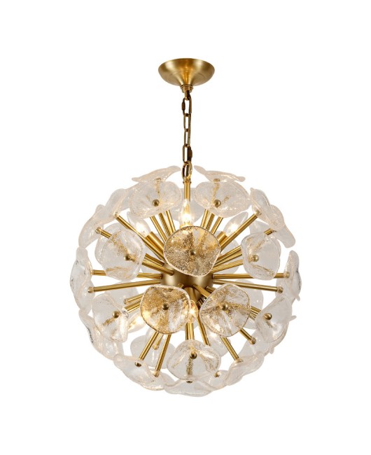 Postmodern light luxury chandelier, dining room, living room lighting, creative personality, glass tree leaves, flowers, bedroom, internet famous lighting