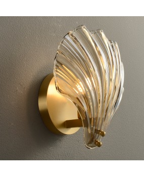 Full copper bedroom headboard shell wall lamp, luxurious modern minimalist living room, study, hallway, background wall lamp