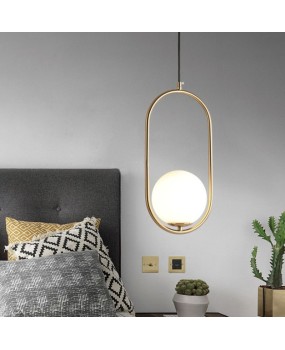 Nordic modern minimalist glass chandelier study bedroom bedside lamp designer model room oval foreign trade lighting fixture