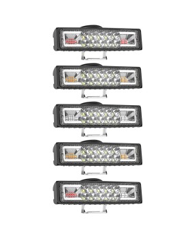 Car LED work light in a straight line 6-inch 16LED left and right flashing warning daytime signal auxiliary light 48W aluminum shell