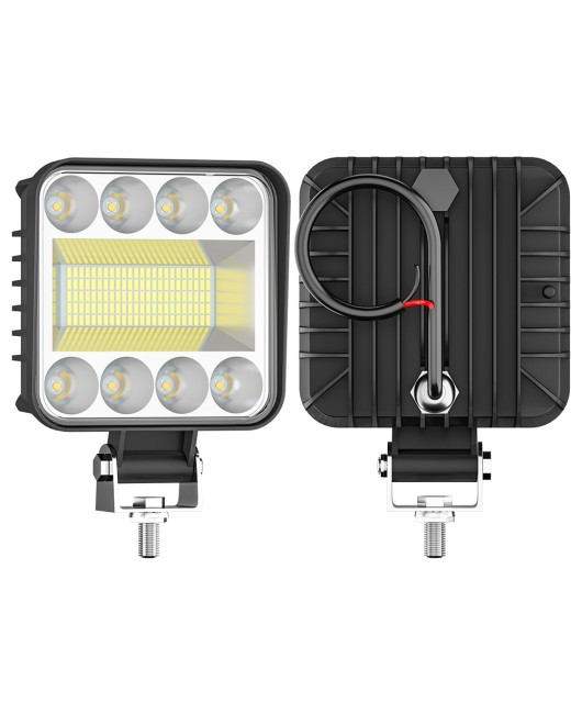Car LED Headlight 4-inch Square 128LED Square Work Light Off road Vehicle Driving Light Auxiliary Light Cross border
