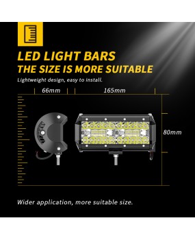 40LED car work light 7-inch LED strip 120W modified spotlight off-road vehicle roof light driving light