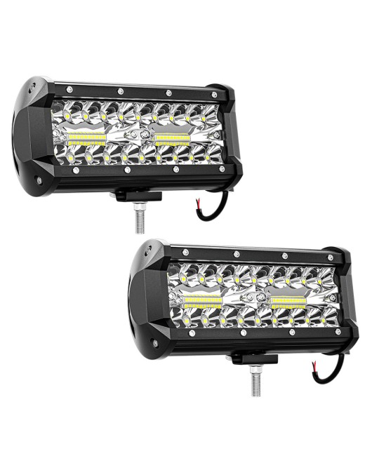 40LED car work light 7-inch LED strip 120W modified spotlight off-road vehicle roof light driving light