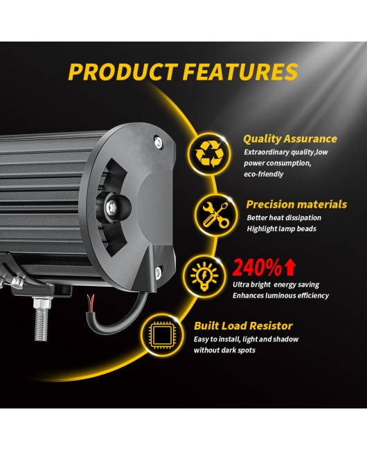 40LED car work light 7-inch LED strip 120W modified spotlight off-road vehicle roof light driving light