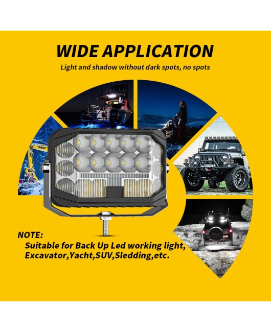5 '' lnch inch driving light, car LED work light, mixed light strip DRL daytime running light, off-road vehicle spotlight