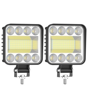 Car LED Headlight 4-inch Square 128LED Square Work Light Off road Vehicle Driving Light Auxiliary Light Cross border