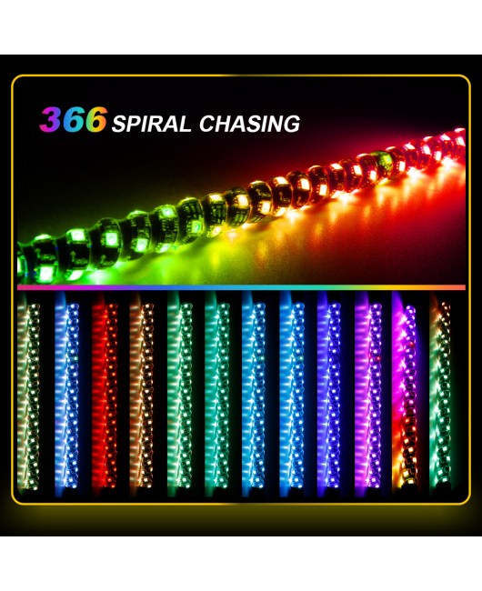 RGB Off road Beach Atmosphere Flag Light APP Colorful LED Flagpole Light Dual Control Matching Running Horse Flag Light Remote Control