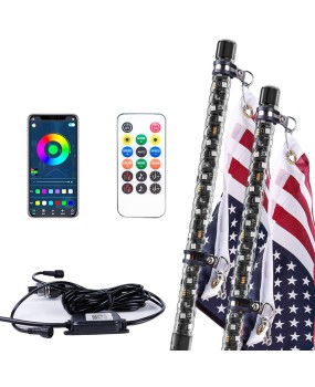 Car lights APP LED flagpole lights LED off-road beach flagpole lights Phantom colored flag pole lights Dual control matching horse racing flag lights