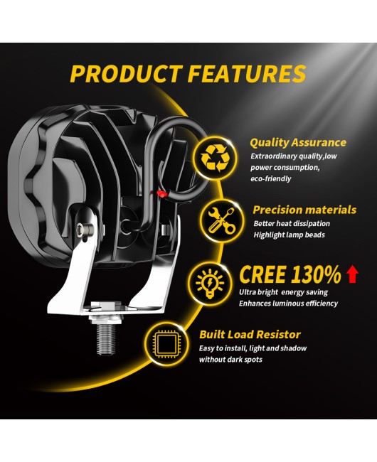 3-inch 40W motorcycle, off-road vehicle, running lights, LED headlights, fog lights, headlights, spotlights, spotlights