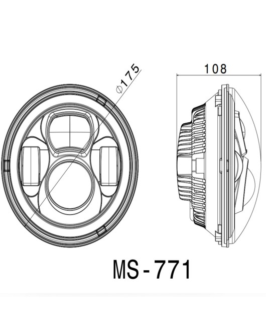 Suitable for 7-inch Jeep Wrangler headlights, LED car lights, motorcycle headlights, 7-inch headlights, Z-shaped tangent line