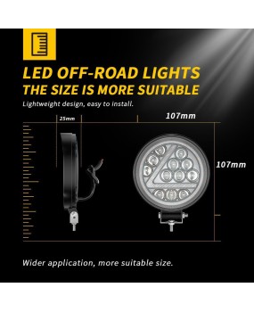 4-inch large field daytime running light with aperture, circular work light, automotive LED work light, auxiliary lighting 12-24V