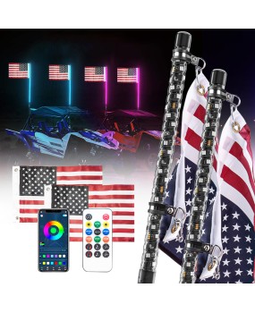 Car lights APP LED flagpole lights LED off-road beach flagpole lights Phantom colored flag pole lights Dual control matching horse racing flag lights