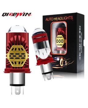 Car LED headlights H4 direct insertion dual lens laser headlights modified motorcycle spotlights manufacturer wholesale