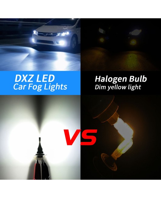 DXZ cross-border new car LED fog lights H8 H9 H11 30W 1860 light source LED headlights anti fog lights