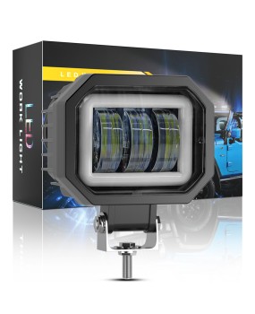 DXZ car LED headlight square 30W work light with DRL running light modification motorcycle headlight maintenance light