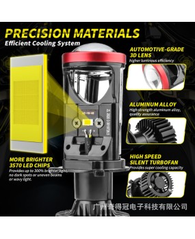 Car LED headlights H4H7 dual lens high beam cannonSuitable for Y9Pro car light modification accessoriesCross border exclusive supply