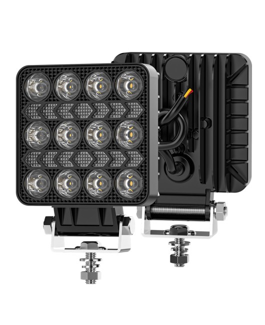DXZ Black Knight 4-inch DRL square work light modified with LED dual color off-road vehicle spotlight, front bumper illumination headlight