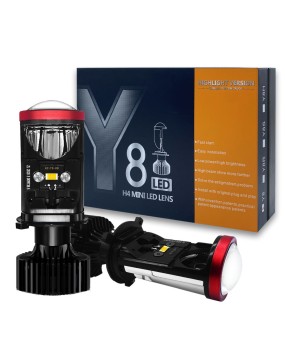 Cross border Y8 car LED headlights H4 far and near integrated headlights modified with spotlight ultra bright dual lens car headlights