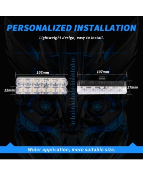 DXZ one to four car grille explosion warning light, white yellow strobe light, 4 * 5 LED high brightness grille light, 12V kit