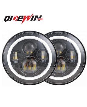 Suitable for Wrangler 7-inch circular headlights with angel eye aperture, Harley motorcycle car LED headlights, modified headlights