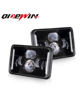 5.75-inch Jeep Wrangler Large Lamp Square 6-Bead Automotive LED Lamp Dual Lens LED Lamp Modification Spotlight Cross border