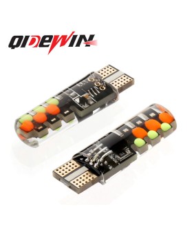 Car LED Small Light T10 RGB 5050 6SMD Colorful Flashing Wide Light Silicone License Plate Light Reading Light