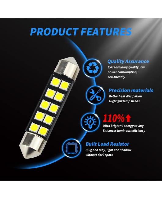 DXZ CANBUS 3030 decoding double pointed light 31MM 36MM 39MM 41MM LED roof reading light