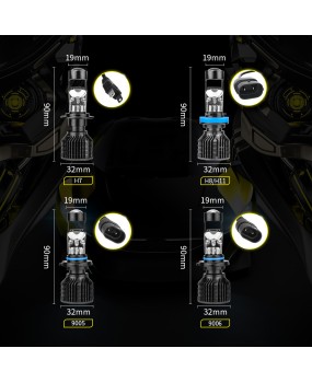 DXZ comes with lens Y9 H7 bulb car LED headlights modified laser low beam H11 9006 fog lights