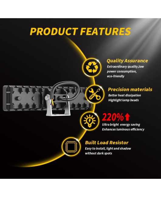 DXZ car LED work light in a straight line, 6-inch 16LED, 48W or so, flashing warning, daytime signal auxiliary light