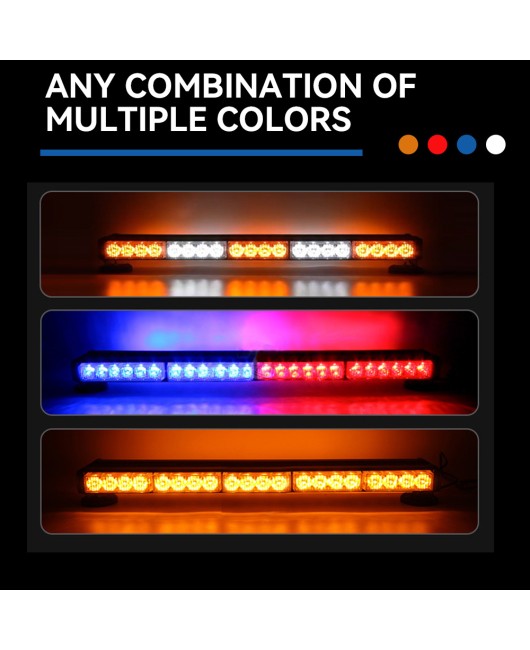 Car LED warning light, roof strip, red and blue flashing warning light, high brightness flashing top light, cross-border exclusive