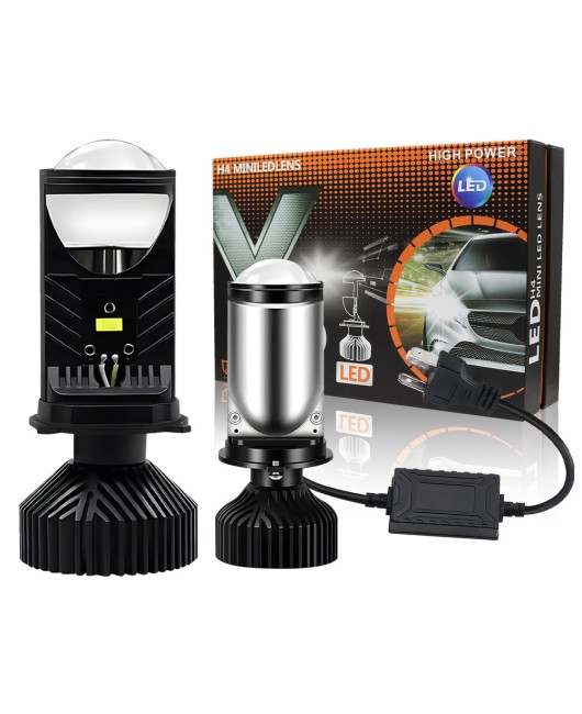 Car LED headlights H4H7 dual lens high beam cannonSuitable for Y9Pro car light modification accessoriesCross border exclusive supply